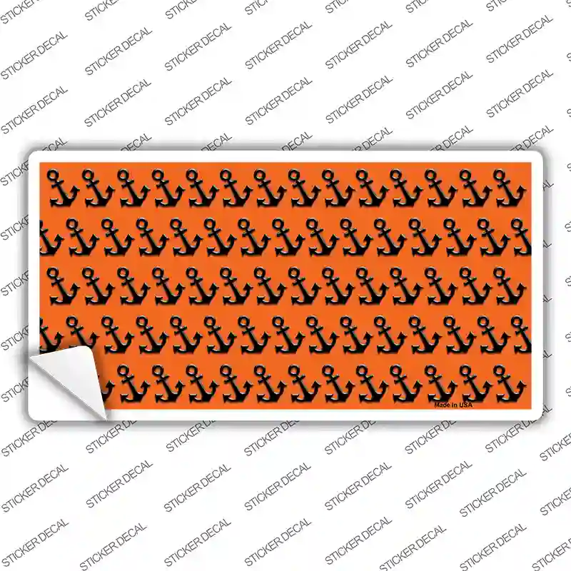 Orange Black Anchor Novelty Sticker Decal