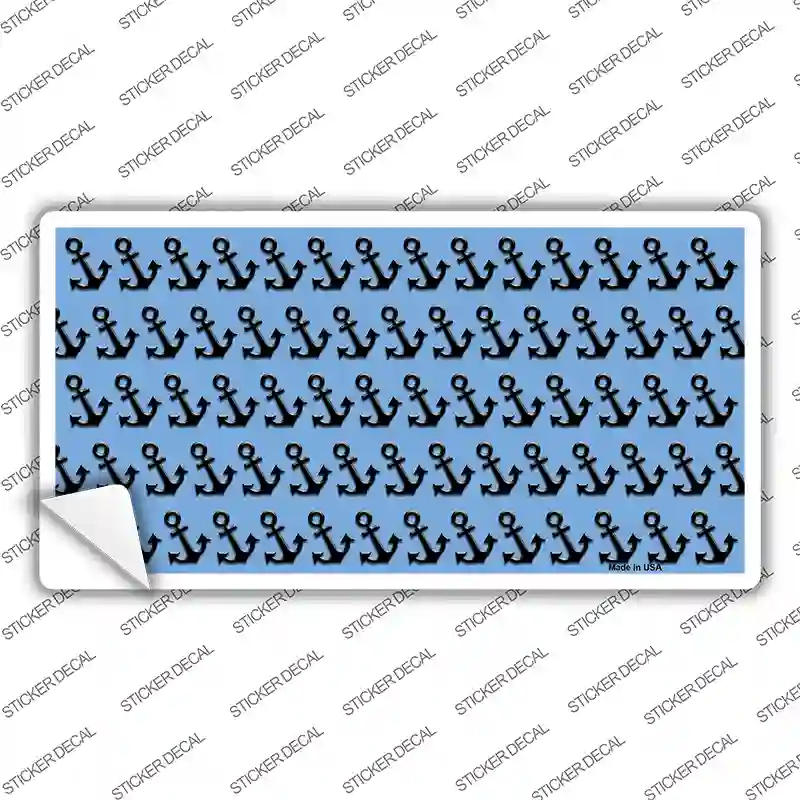 Light Blue Black Anchor Novelty Sticker Decal
