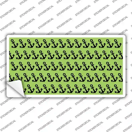 Lime Green Black Anchor Novelty Sticker Decal