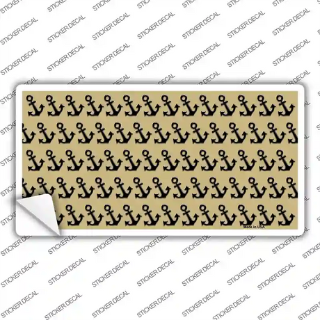 Gold Black Anchor Novelty Sticker Decal
