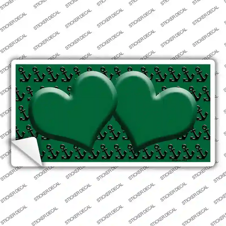 Green Black Anchor Green Heart Center Novelty Sticker Decal