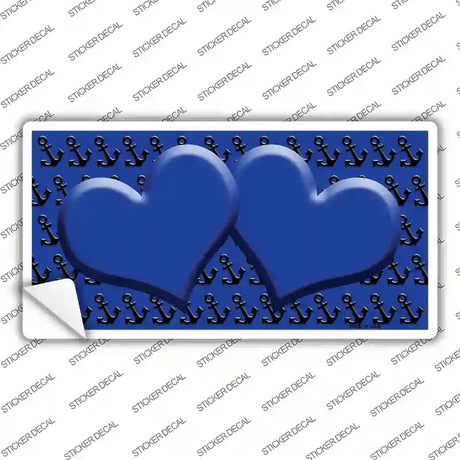 Blue Black Anchor Blue Heart Center Novelty Sticker Decal
