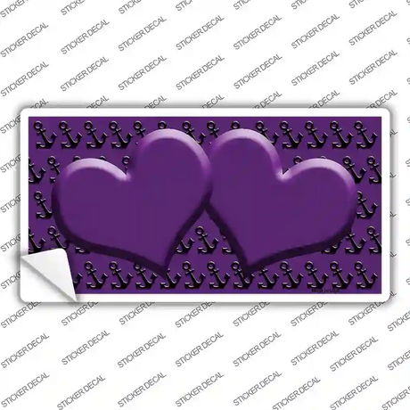 Purple Black Anchor Purple Heart Center Novelty Sticker Decal