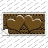 Brown Black Anchor Brown Heart Center Novelty Sticker Decal