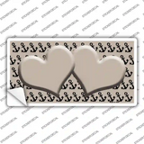 Tan Black Anchor Tan Heart Center Novelty Sticker Decal