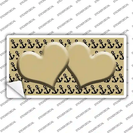 Gold Black Anchor Gold Heart Center Novelty Sticker Decal