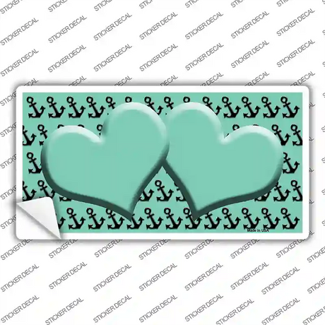 Mint Black Anchor Mint Heart Center Novelty Sticker Decal