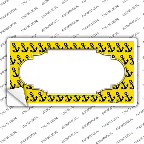 Yellow Black Anchor Scallop Center Novelty Sticker Decal
