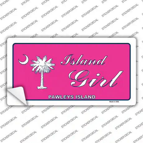 Island Girl Pink Novelty Sticker Decal