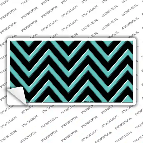 Tiffany Blue Chevron Novelty Sticker Decal