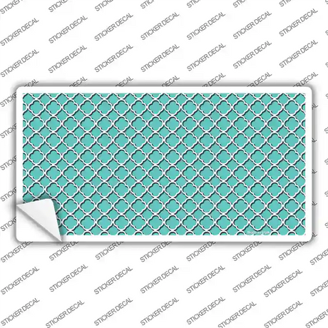 Tiffany Blue White Quatrefoil Novelty Sticker Decal
