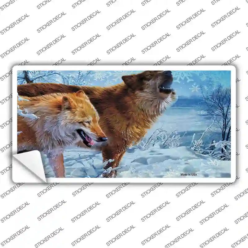 Wintertime Wolf Novelty Sticker Decal