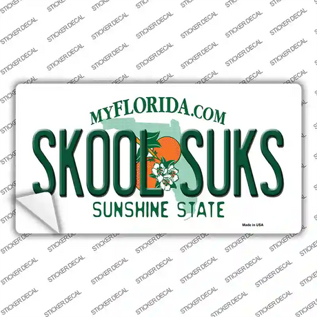 Skool Suks Florida Novelty Sticker Decal