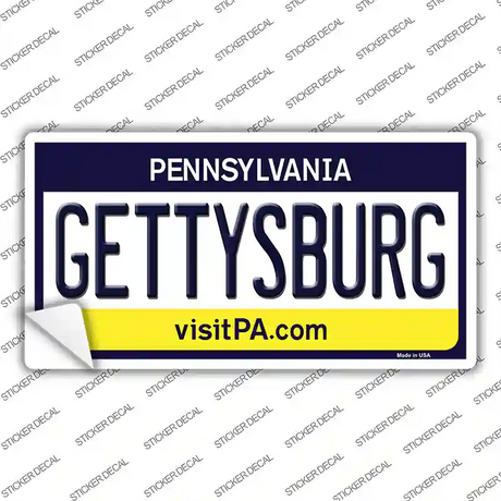 Gettysburg Pennsylvania State Novelty Sticker Decal