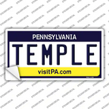 Temple Pennsylvania State Novelty Sticker Decal