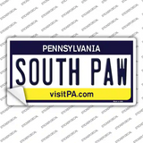 South Paw Pennsylvania State Novelty Sticker Decal