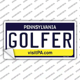 Golfer Pennsylvania State Novelty Sticker Decal