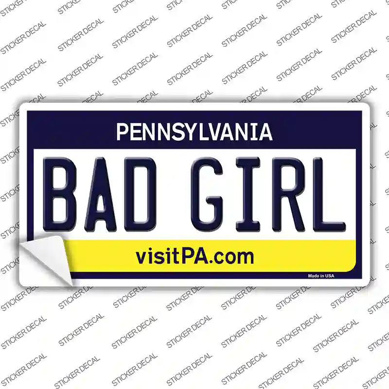 Bad Girl Pennsylvania State Novelty Sticker Decal