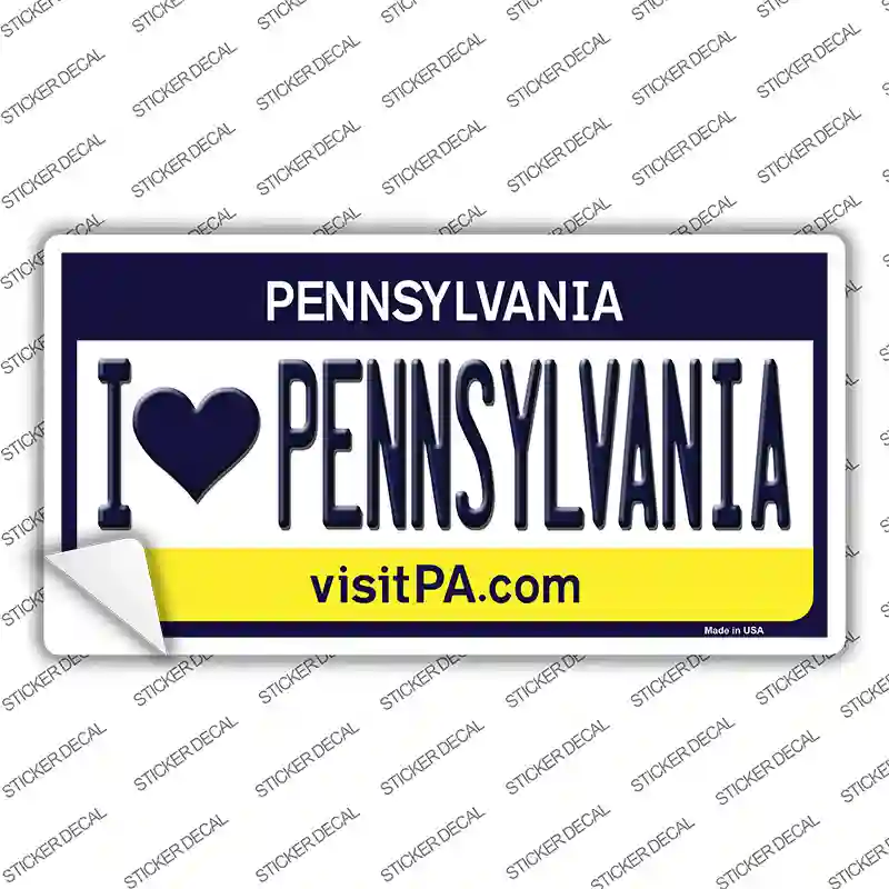 I Love Pennsylvania State Novelty Sticker Decal
