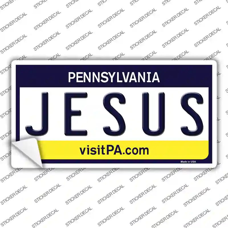 Jesus Pennsylvania State Novelty Sticker Decal
