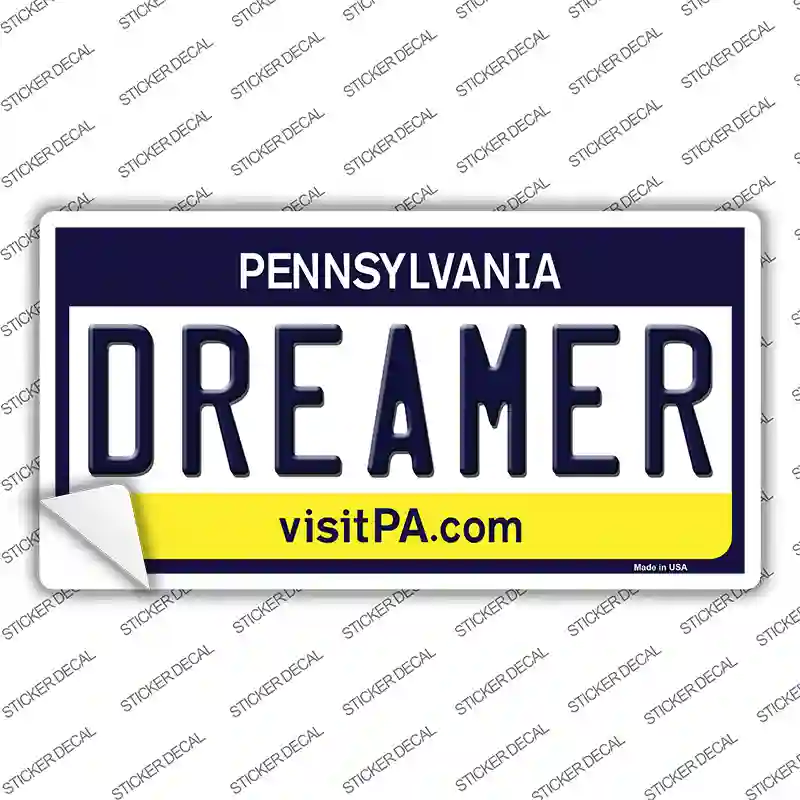 Dreamer Pennsylvania State Novelty Sticker Decal