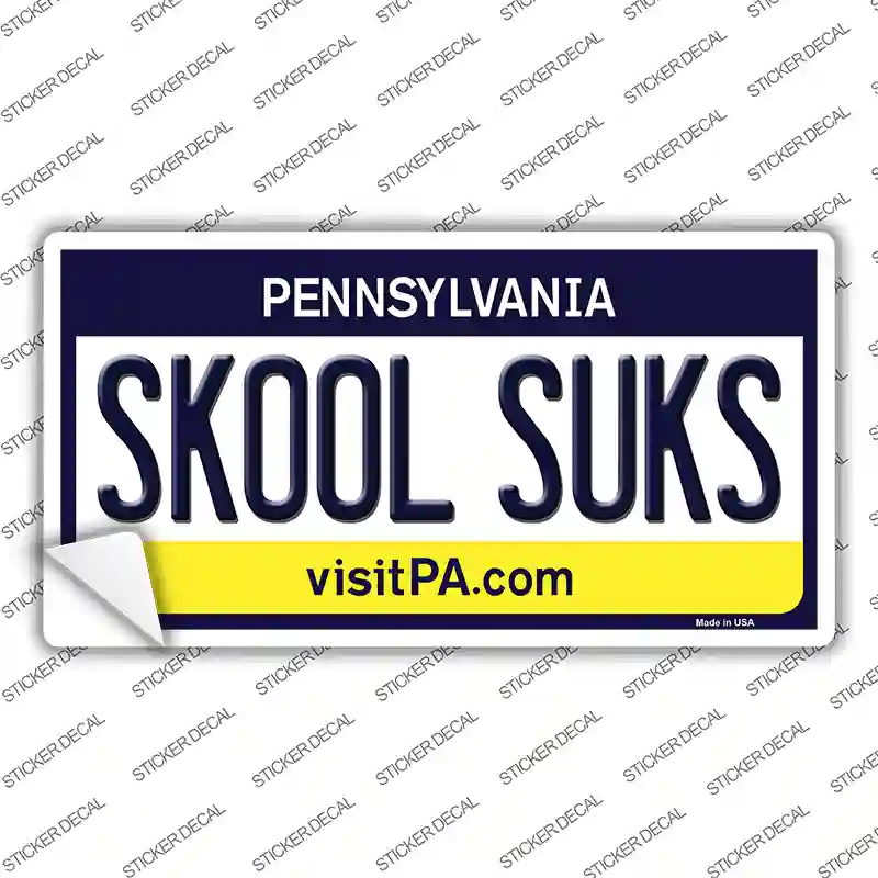 Skool Suks Pennsylvania State Novelty Sticker Decal