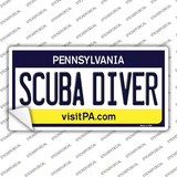 Scuba Diver Pennsylvania State Novelty Sticker Decal