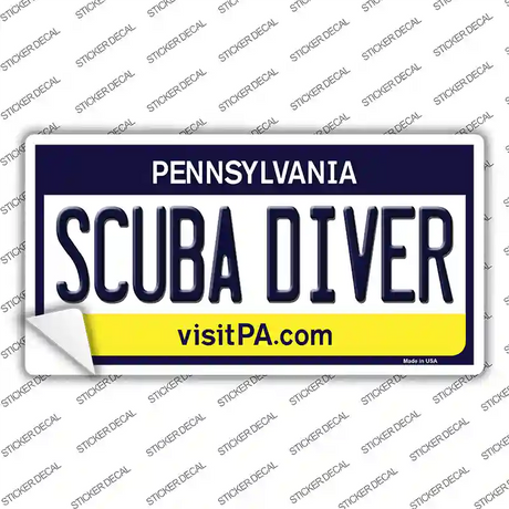 Scuba Diver Pennsylvania State Novelty Sticker Decal