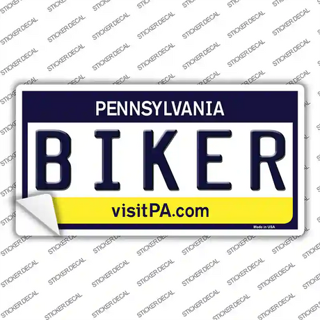 Biker Pennsylvania State Novelty Sticker Decal