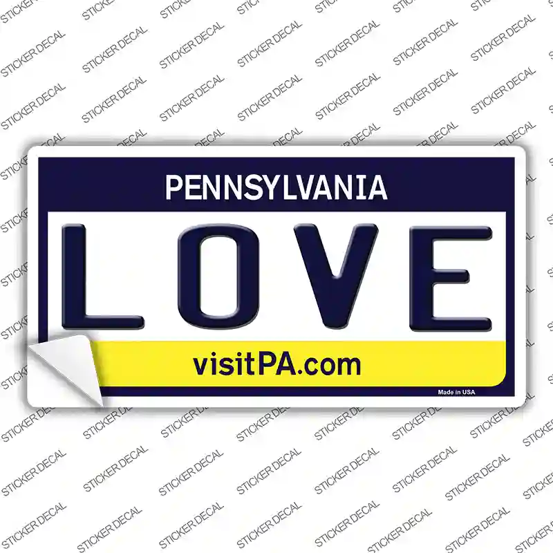 Love Pennsylvania State Novelty Sticker Decal
