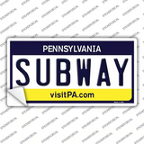 Subway Pennsylvania State Novelty Sticker Decal