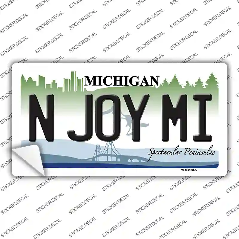 N Joy Mi Michigan Novelty Sticker Decal