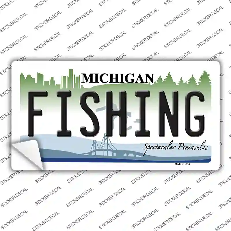Fishing Michigan Novelty Sticker Decal