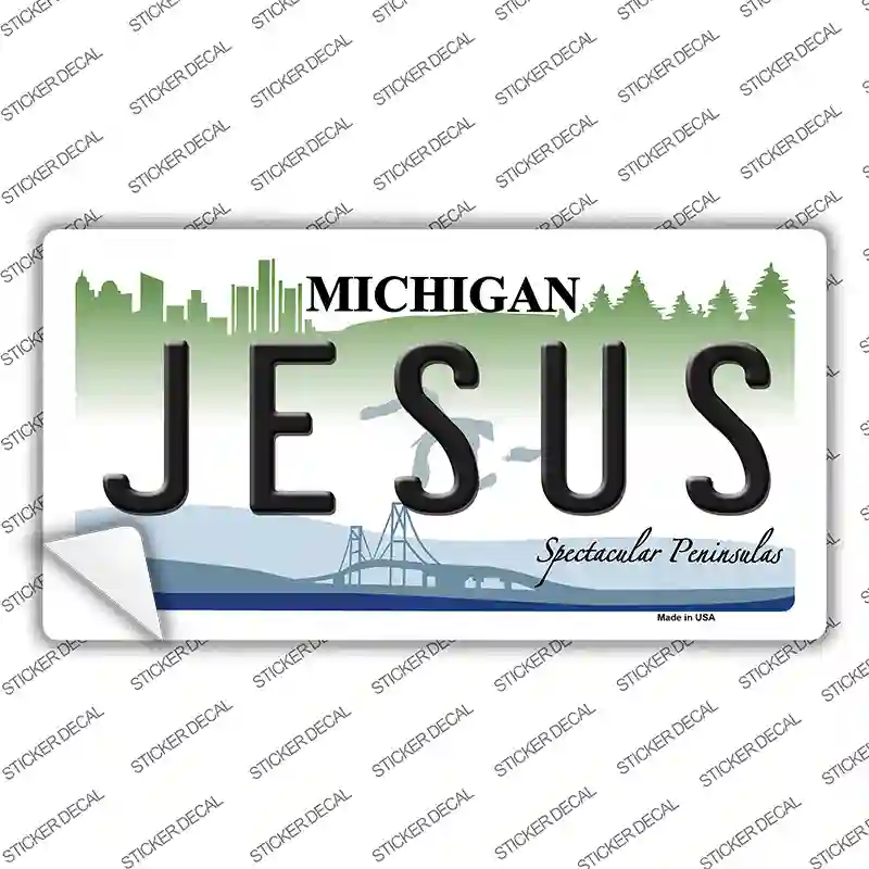 Jesus Michigan Novelty Sticker Decal