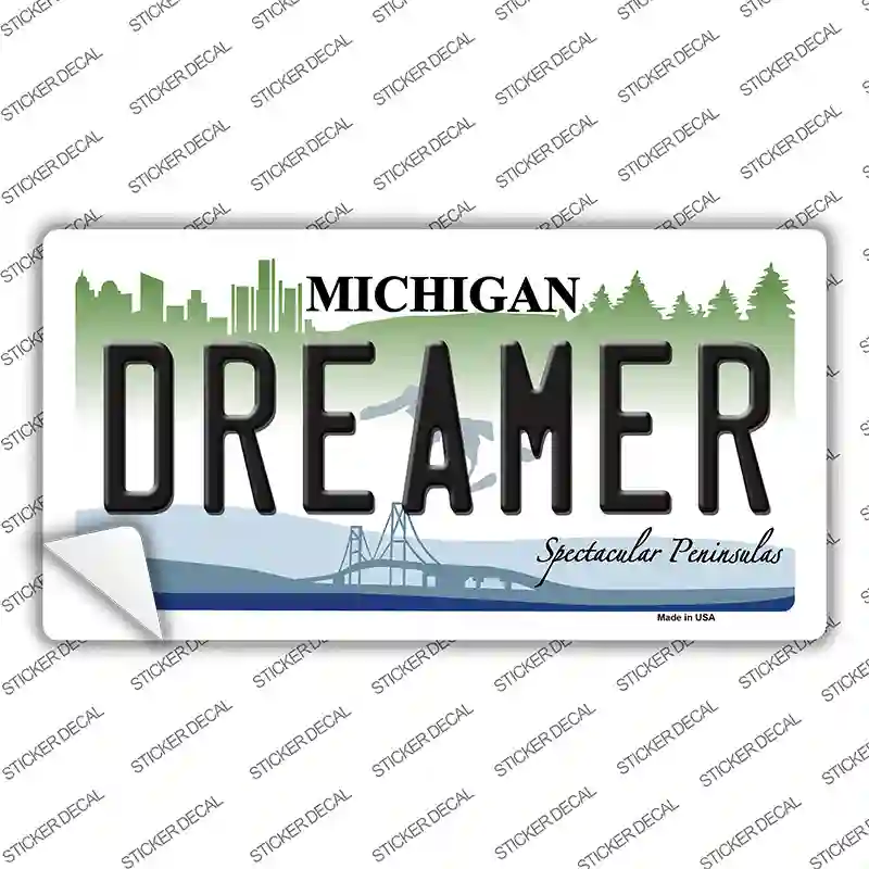 Dreamer Michigan Novelty Sticker Decal