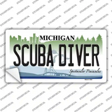 Scuba Diver Michigan Novelty Sticker Decal
