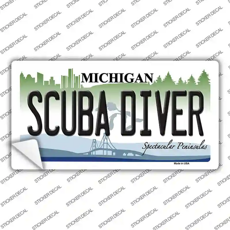 Scuba Diver Michigan Novelty Sticker Decal