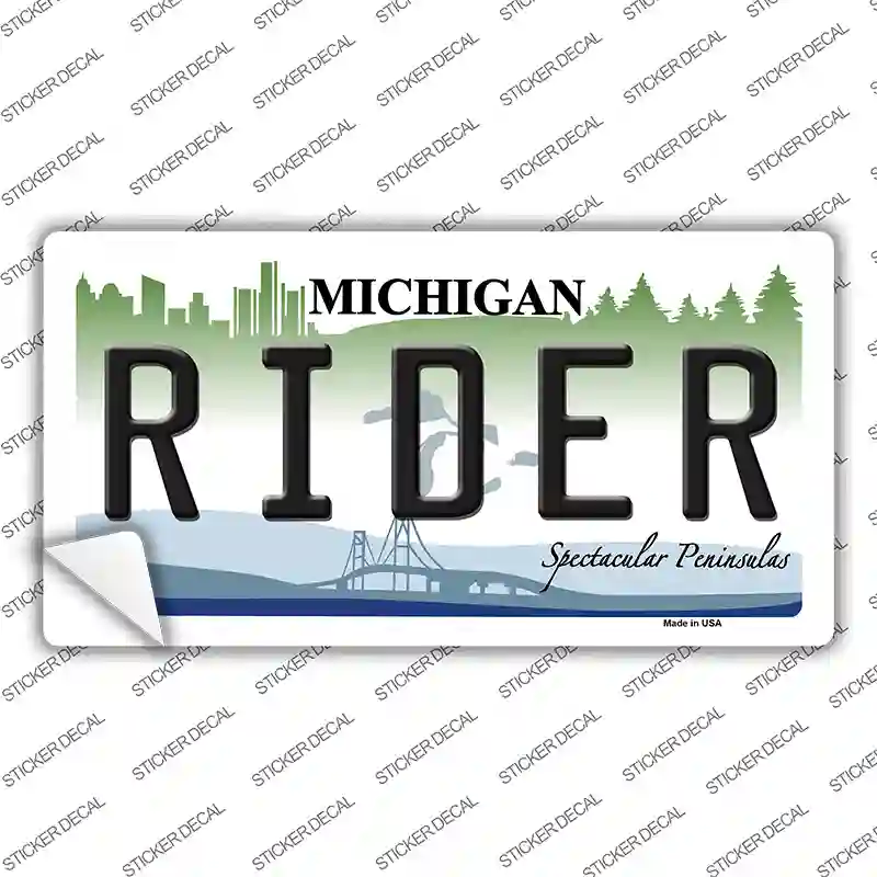 Rider Michigan Novelty Sticker Decal
