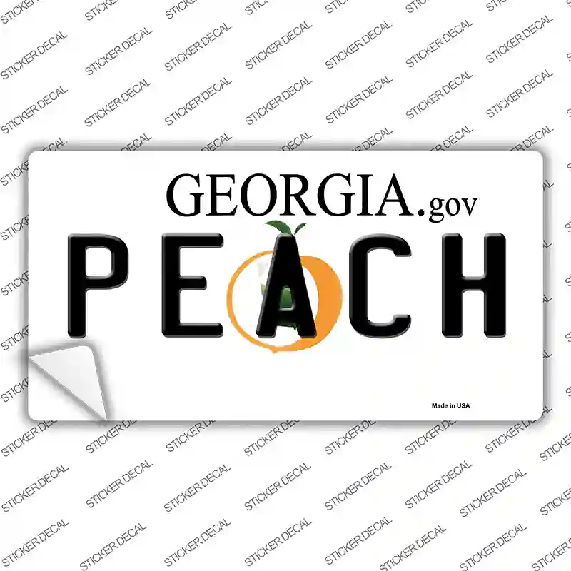 Peach Georgia Novelty Sticker Decal