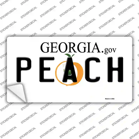 Peach Georgia Novelty Sticker Decal