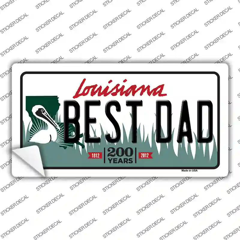 Best Dad Louisiana Novelty Sticker Decal