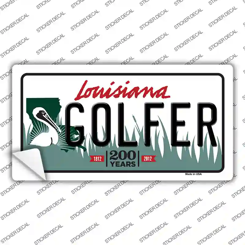 Golfer Louisiana Novelty Sticker Decal