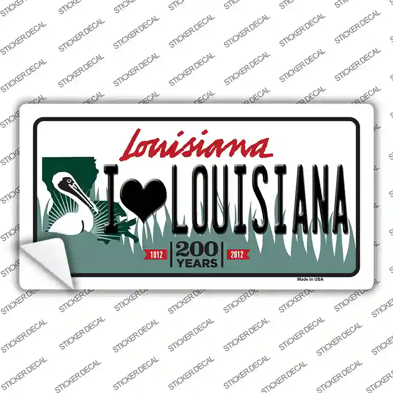 I Love Louisiana Novelty Sticker Decal