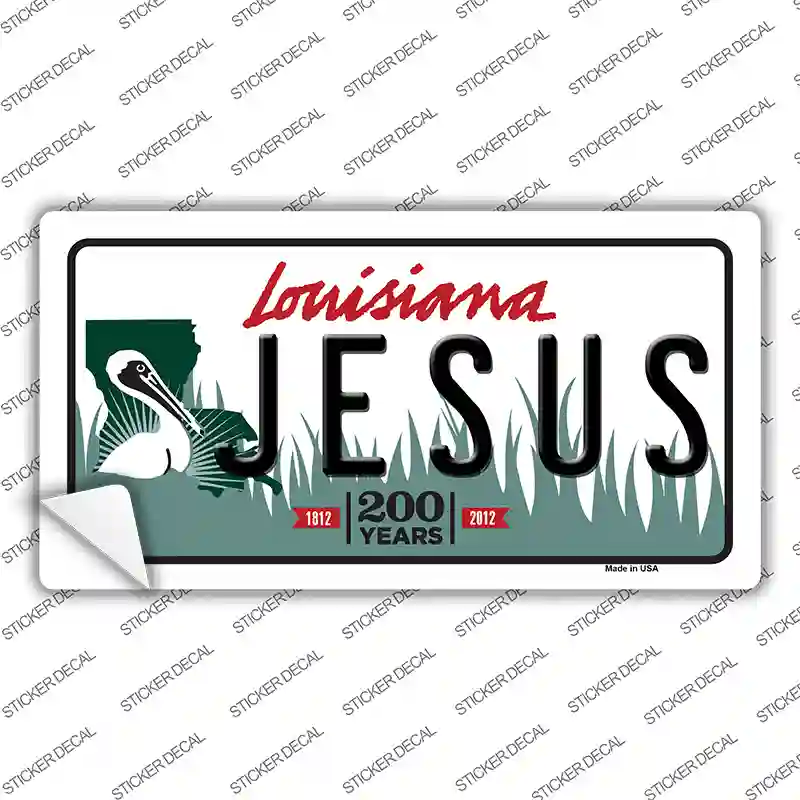 Jesus Louisiana Novelty Sticker Decal