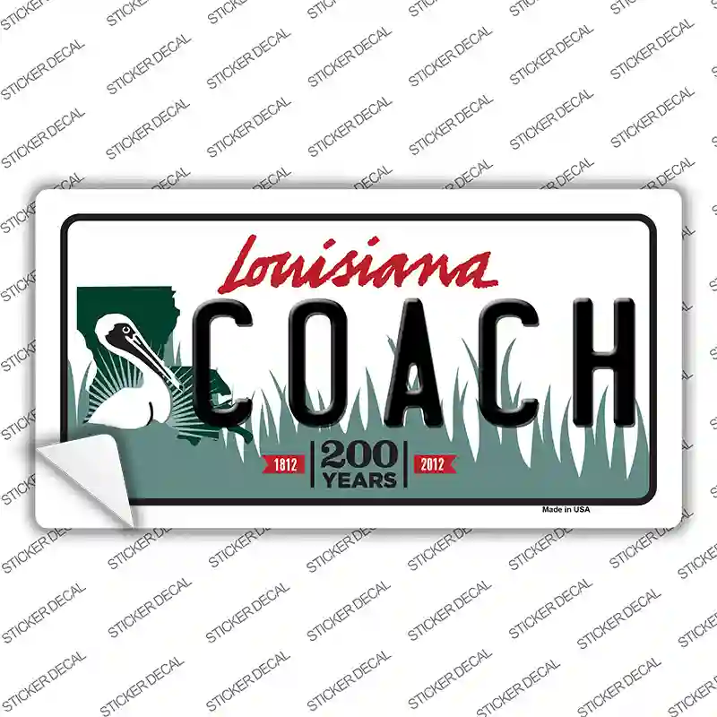 Coach Louisiana Novelty Sticker Decal