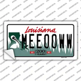 Meeooww Louisiana Novelty Sticker Decal