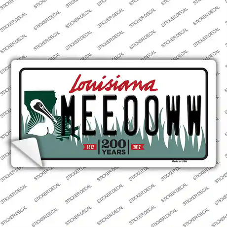 Meeooww Louisiana Novelty Sticker Decal