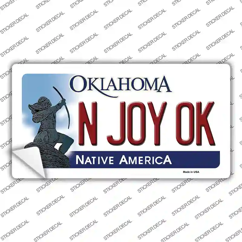 N Joy Ok Oklahoma Novelty Sticker Decal