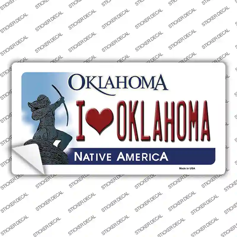 I Love Oklahoma Novelty Sticker Decal