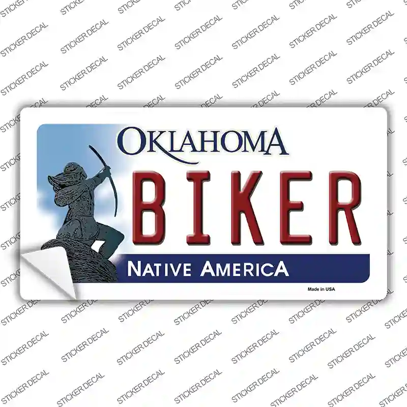 Biker Oklahoma Novelty Sticker Decal